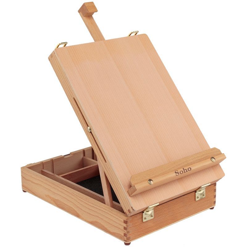 Beechwood Adjustable Table Easel and Sketch Box with Storage