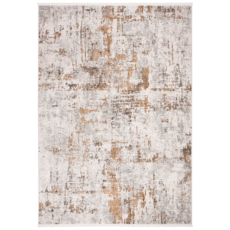 Handmade Gray Abstract Synthetic Area Rug 5'3" x 7'6"