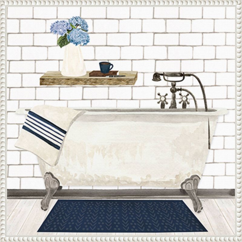 Farmhouse Bath I Tub Canvas Print with White Frame