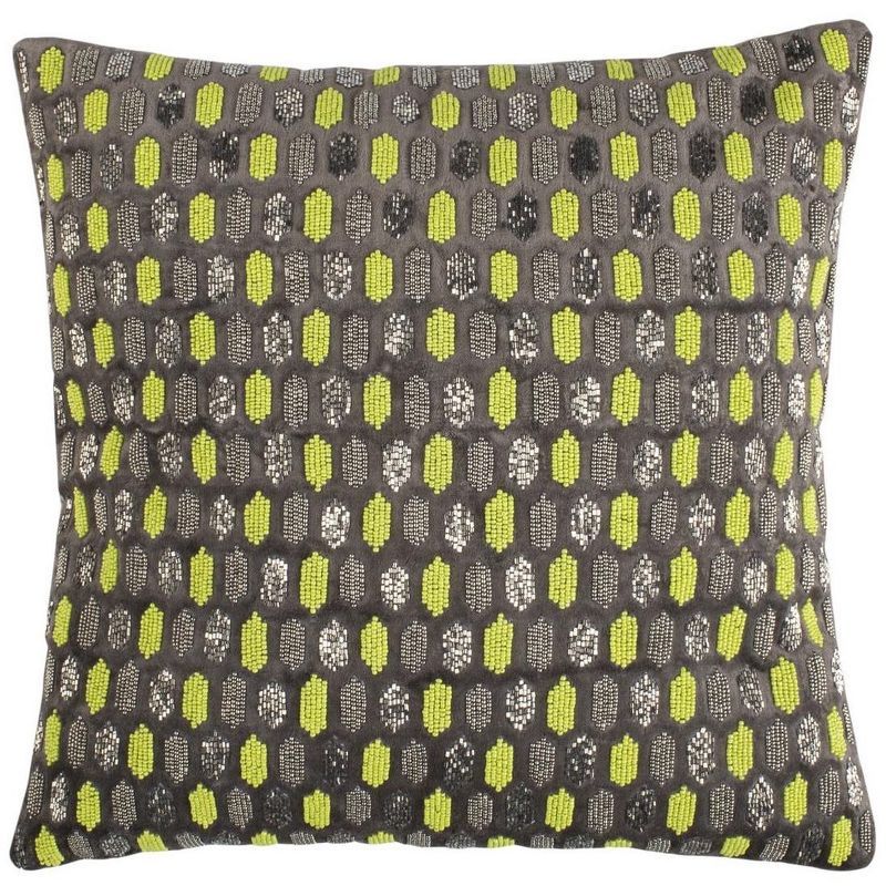 Brown Geometric Square Decorative Pillow with Zipper Closure