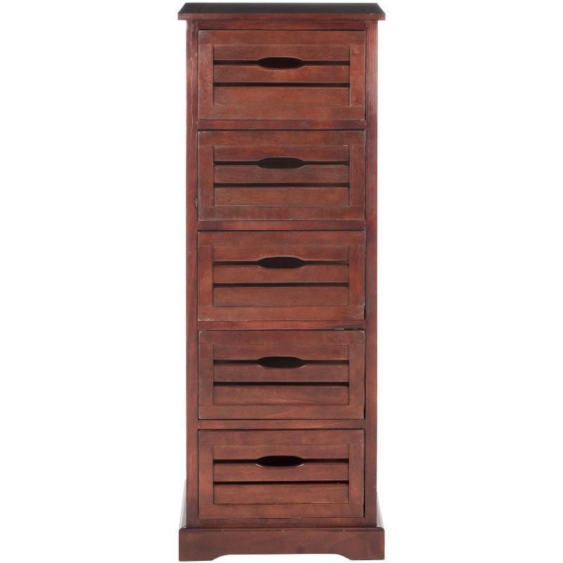 Coastal Charm Cherry Pine 5-Drawer Lingerie Cabinet