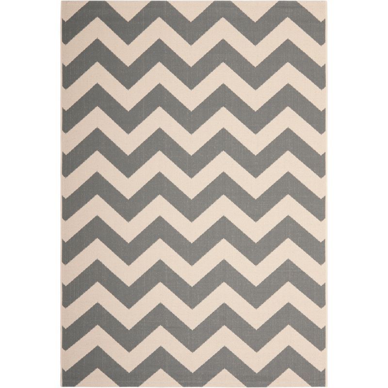 Modern Gray Rectangular 9' x 12' Easy-Care Synthetic Area Rug