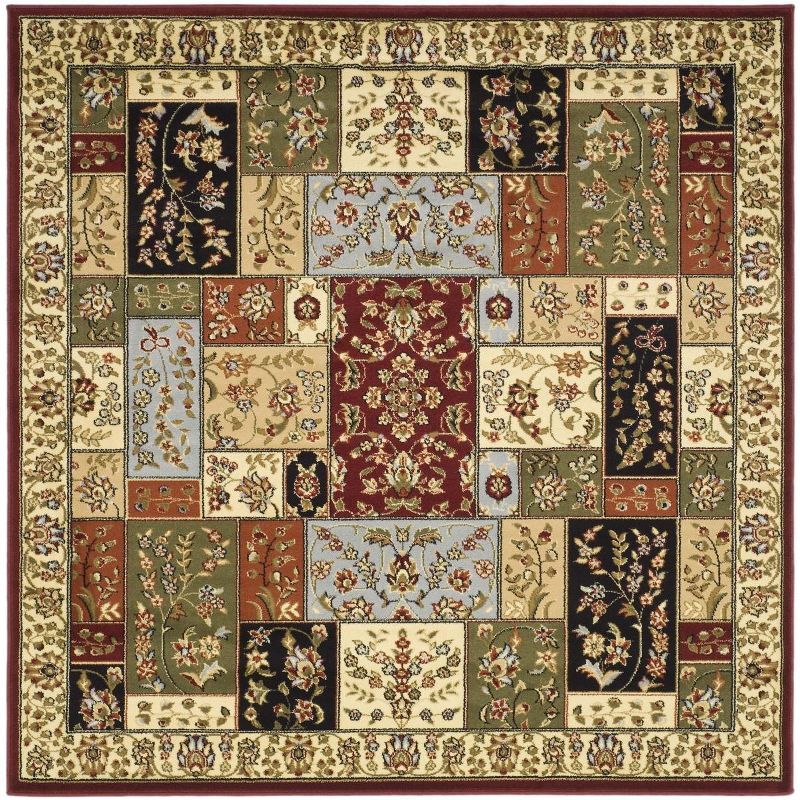 Ivory Elegance 62'' Square Hand-Knotted Synthetic Area Rug