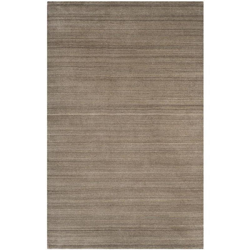 Taupe Hand-Knotted Wool 6' x 9' Area Rug