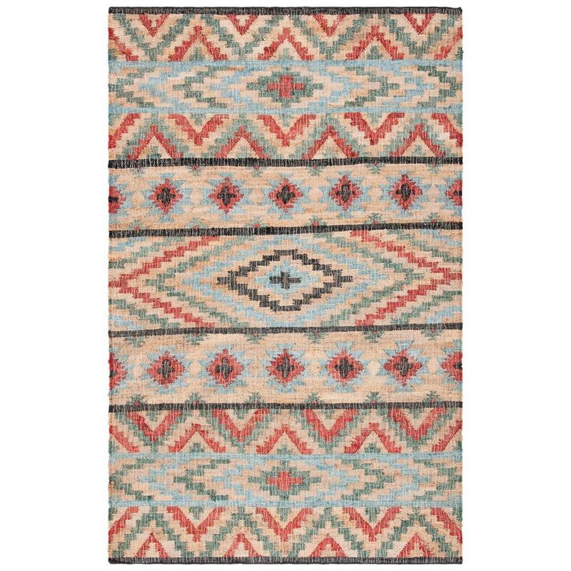Handmade Red and Natural Wool Flat Woven 8' x 10' Area Rug