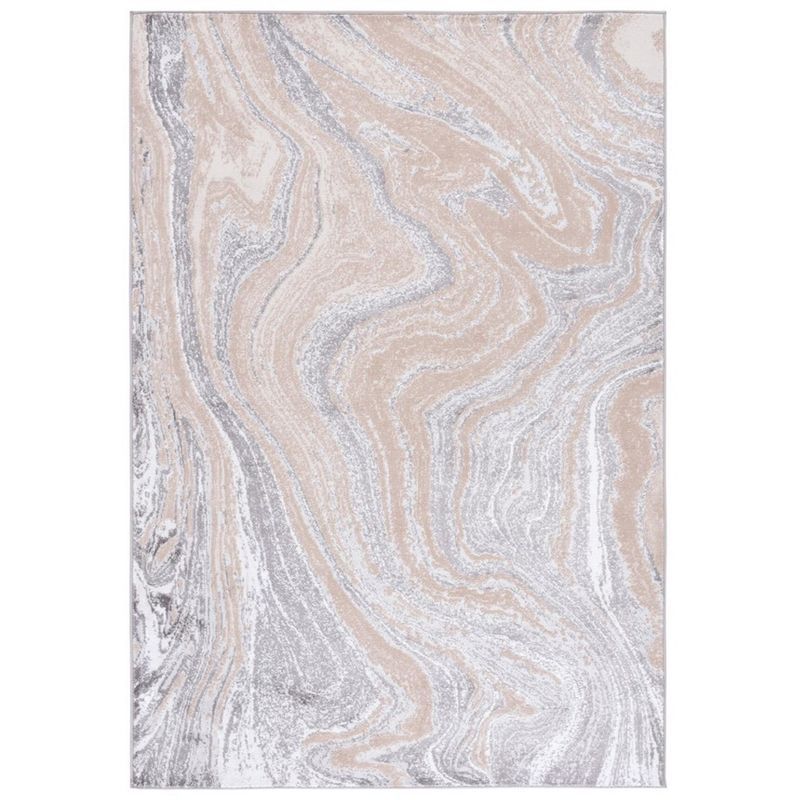 Amelia Beige and Gray Abstract Hand-Knotted Area Rug