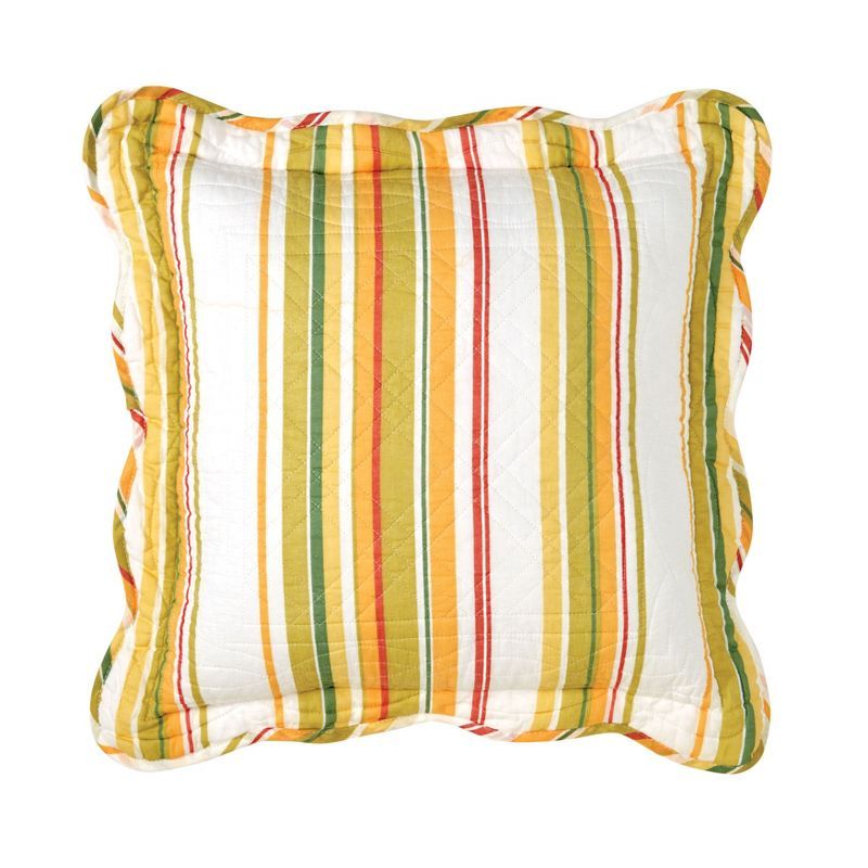 Florence 16" Multicolor Cotton Striped Square Pillow