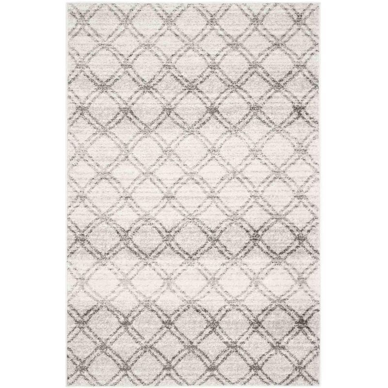 Ivory Square Easy-Care Synthetic Hand-Knotted Rug