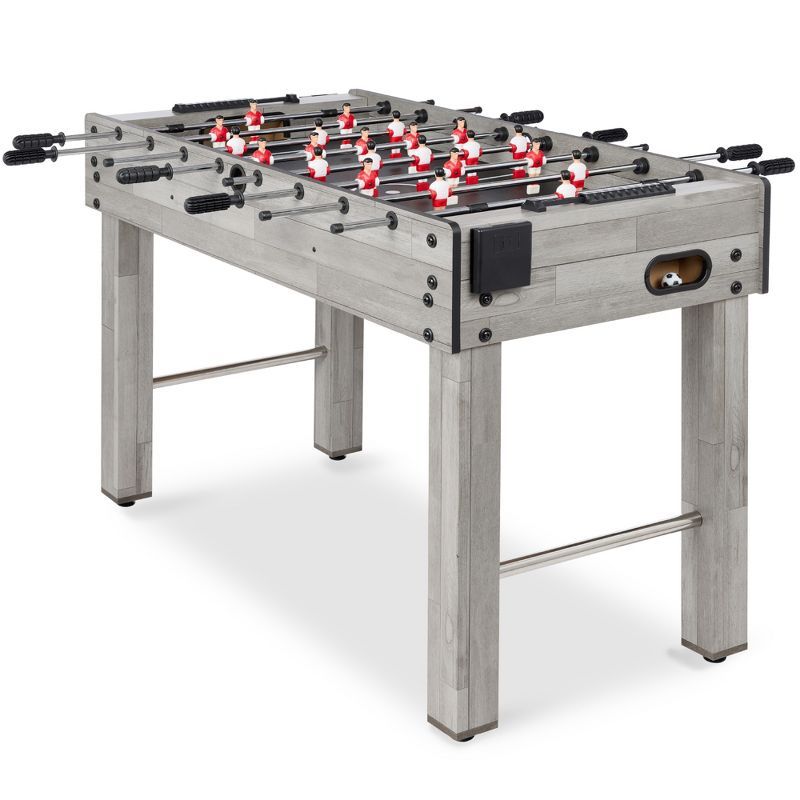 Gray Composite Wood 48in Foosball Table with Chrome-Finished Shafts