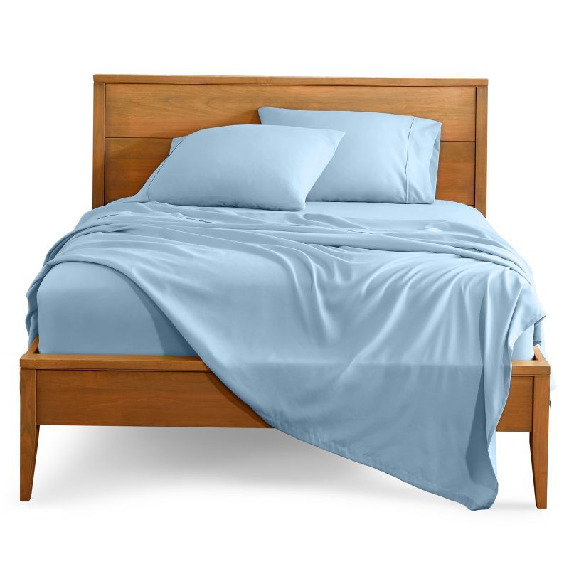 Light Blue Queen Deep Pocket Ultra-Soft Microfiber Sheet Set