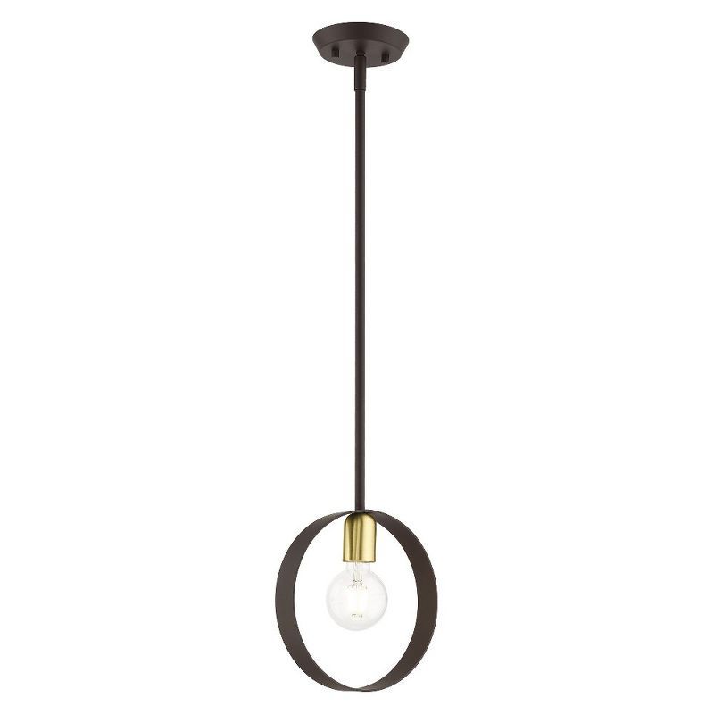 Modesto Mini Bronze and Satin Brass LED Pendant Light