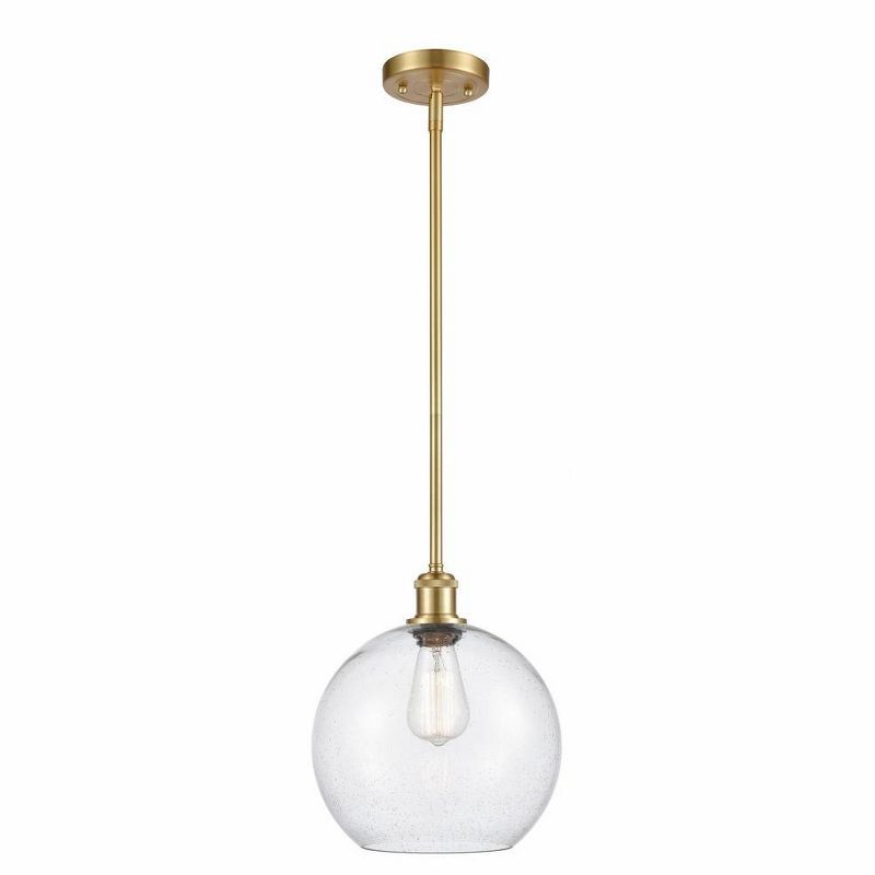 Athens Satin Gold Mini Pendant with Glass Shade