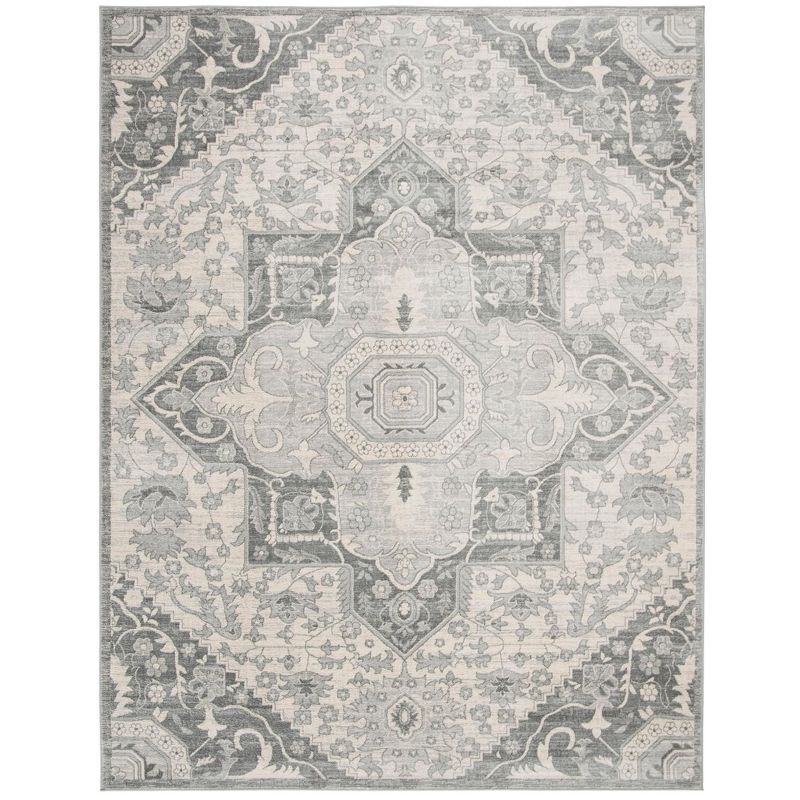 Elegant Brentwood 8' x 10' Gray and Cream Hand-Knotted Area Rug