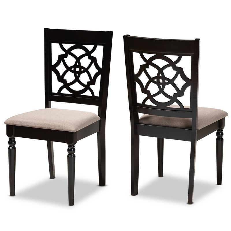 Renaud Sand and Espresso Oak Cane Dining Chair Set