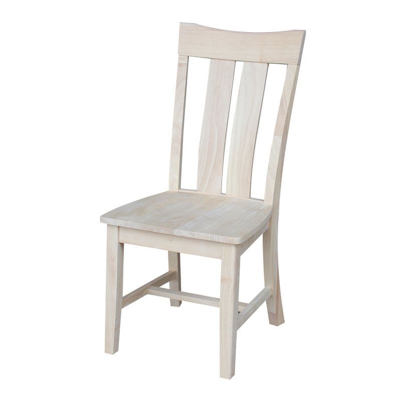 Ava White Wood High Slat Back Dining Chairs, Set of 2