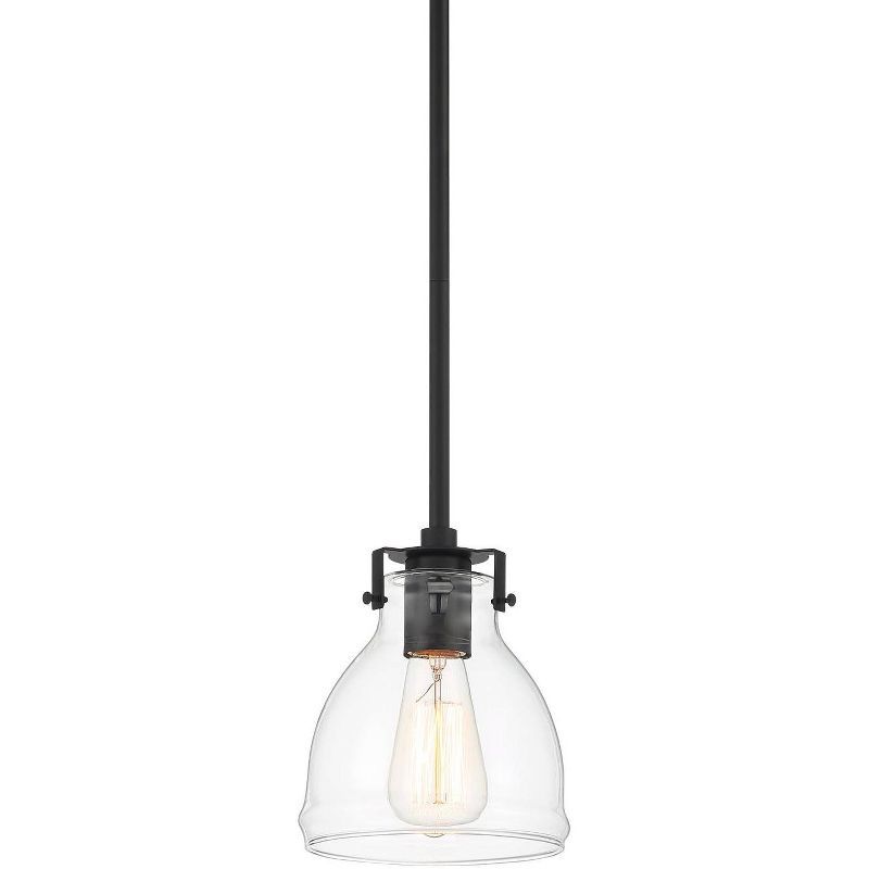 Bellis Black Mini Pendant with Clear Glass Shade