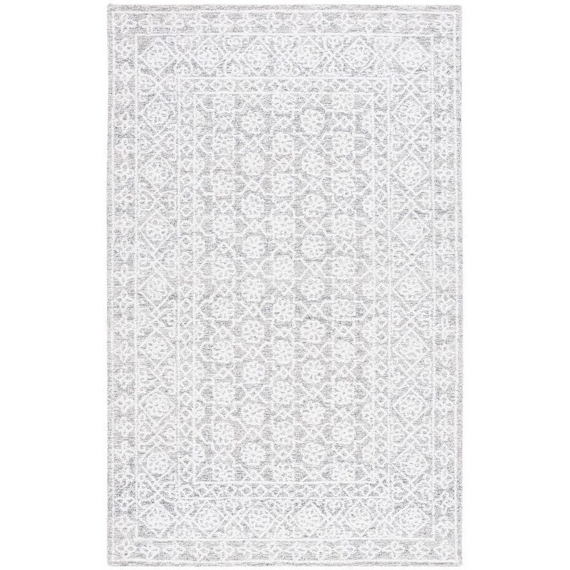 Gray 4' x 6' Handmade Tufted Wool Rectangular Rug