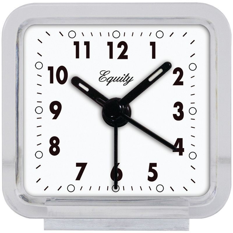 Compact Clear Acrylic Quartz Alarm Clock