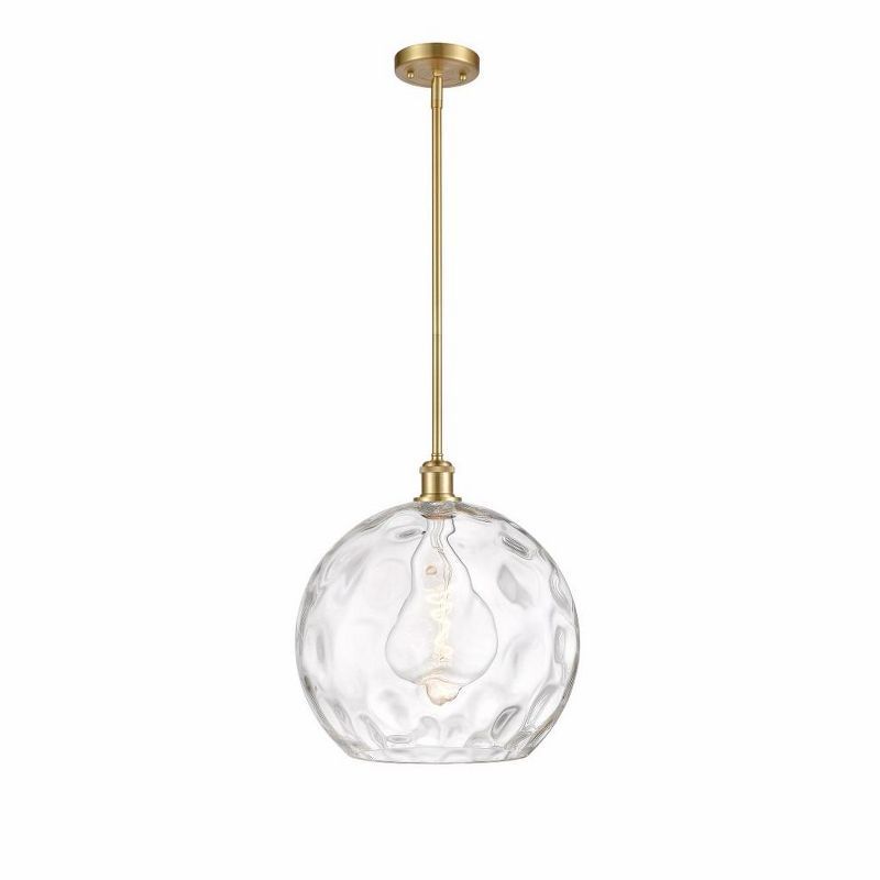 Athens Clear Glass Pendant Light with Satin Gold Finish