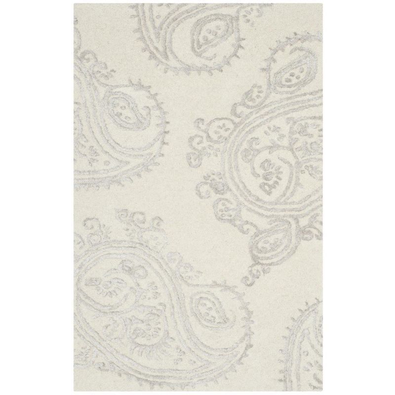 Ivory and Beige Hand-Tufted Wool Area Rug