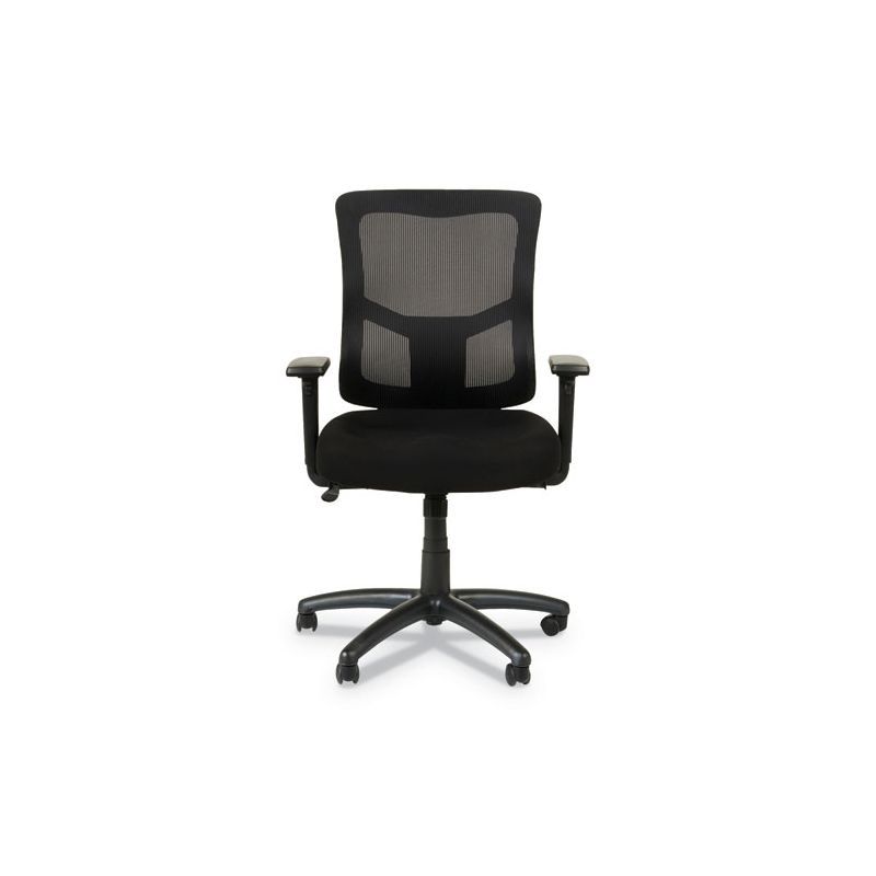 Black Mesh Mid-Back Swivel Office Chair with Adjustable Arms