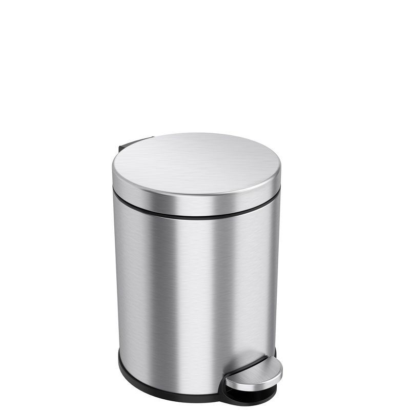 Stainless Steel 1.3 Gallon Round Step Trash Can with Odor Filter