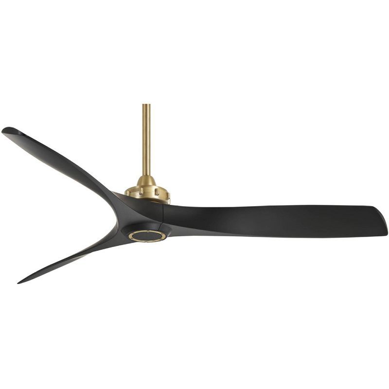 60" Soft Brass and Black Modern Ceiling Fan with Remote Control