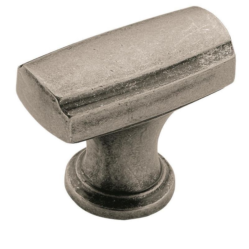 Aged Pewter Rectangular Transitional Cabinet Knob