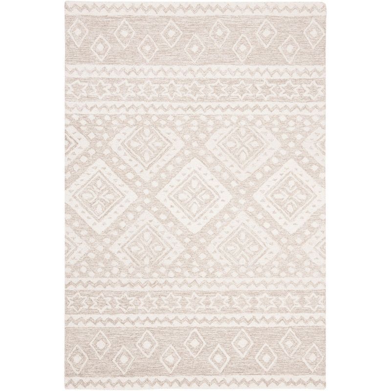 Micro-Loop MLP501 Hand Tufted Indoor Area Rug - Beige/Ivory - 4'x6' - Safavieh