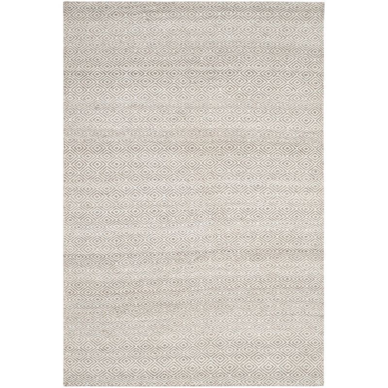 Ivory and Graphite Handwoven Wool Kilim Area Rug 4' x 6'