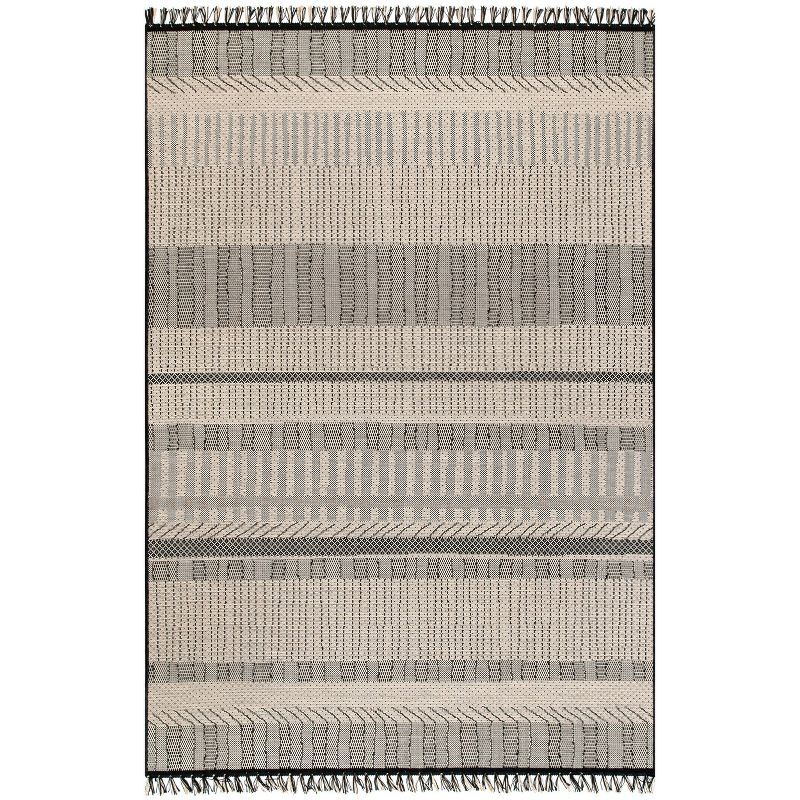 Gray Geometric Moroccan Indoor/Outdoor Area Rug