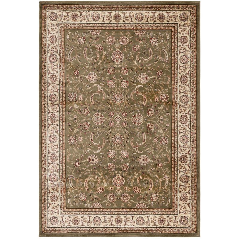 Sage and Ivory Synthetic Rectangular Area Rug, 9' x 12'