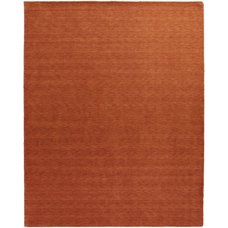 Handwoven Orange Wool Rectangular Area Rug 2' x 3'