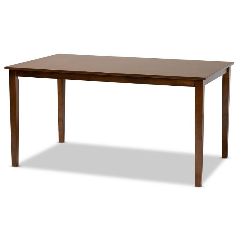 Contemporary Walnut Brown Wood Counter Height Dining Table