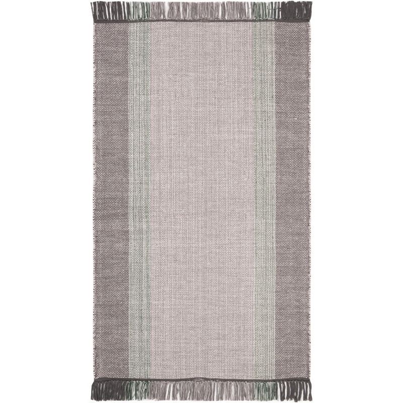 Montauk Green and Grey Handwoven Cotton Area Rug