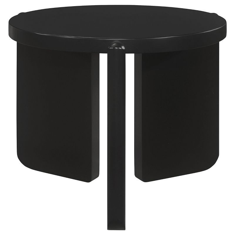 Cordova Black Round Solid Wood End Table