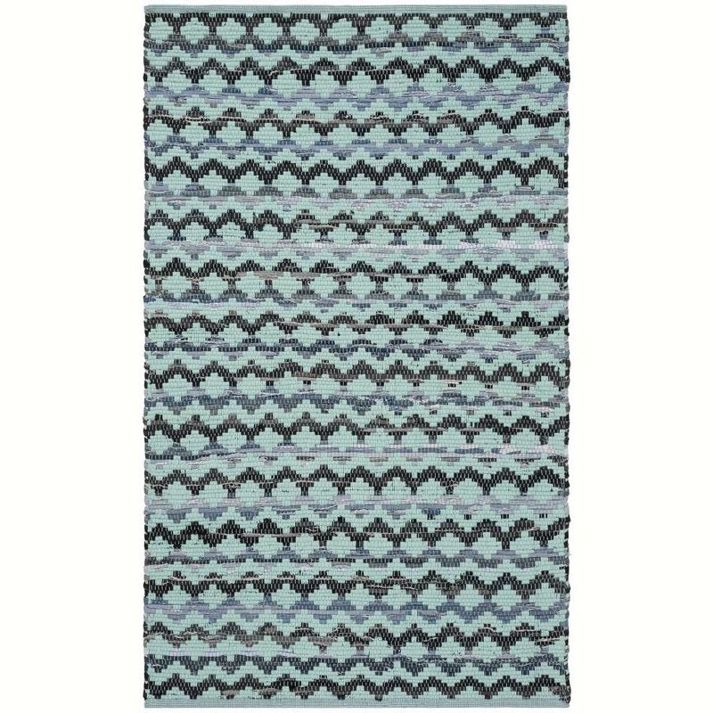 Coastal Montauk Black Cotton-Wool Flat Weave 3x5 Rug