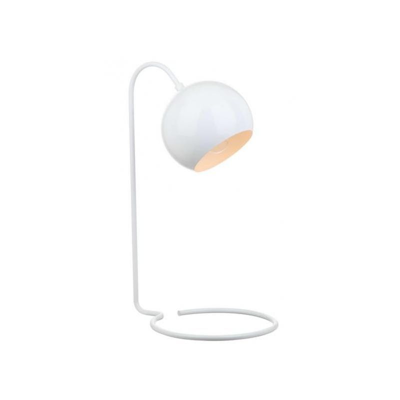 Bartolo Adjustable White Metal Arc Table Lamp - 22 Inch Height