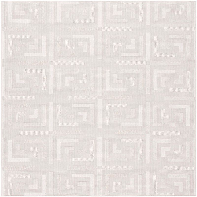 Ivory Geometric Square Flat-Woven Accent Rug - 6'7" x 6'7"