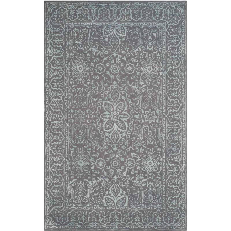 Opal Grey Elegance 59" Hand-Tufted Wool & Viscose Area Rug