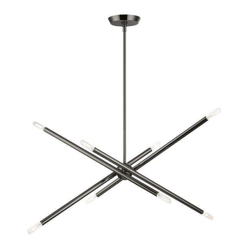 Soho Organic Asymmetrical 8-Light Black Chrome Chandelier