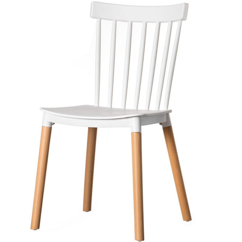 Windsor White Slat Wood Side Chair - Classic Mid-Century