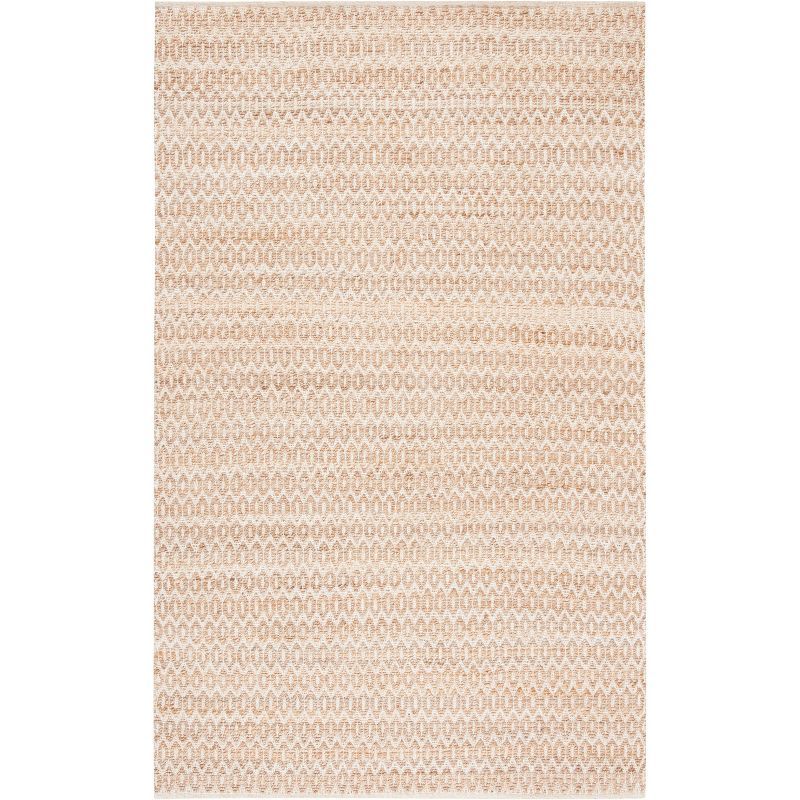 Natural Geometric Hand-Knotted Cotton Area Rug, 3' x 5'