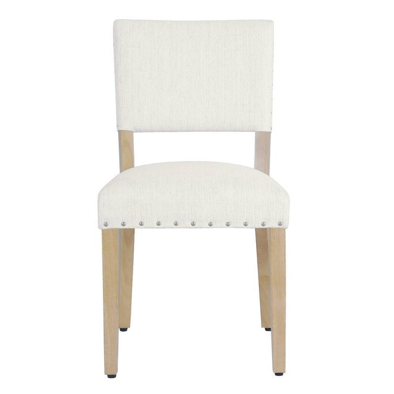 Elegant Cream Linen and Wood Parsons Side Chair Set