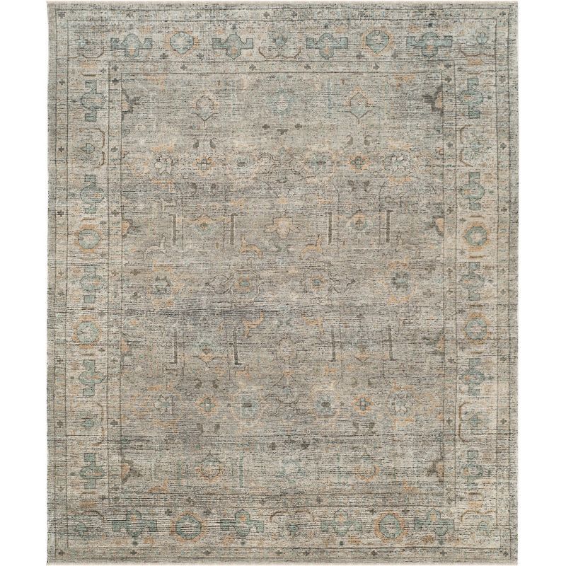 Handmade Blue Wool 4' x 6' Rectangular Rug