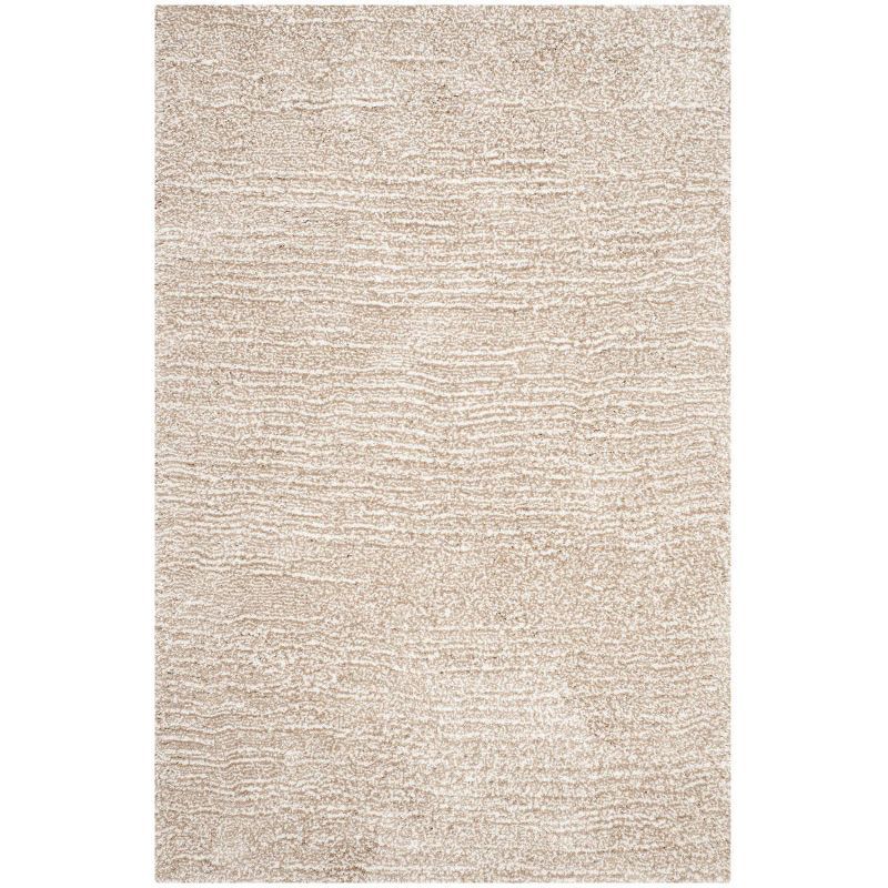 Ivory Hand-Tufted Rectangular Shag Area Rug