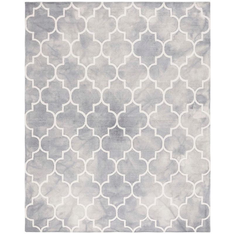 Grey and Ivory Hand-Tufted Wool Rectangular Area Rug