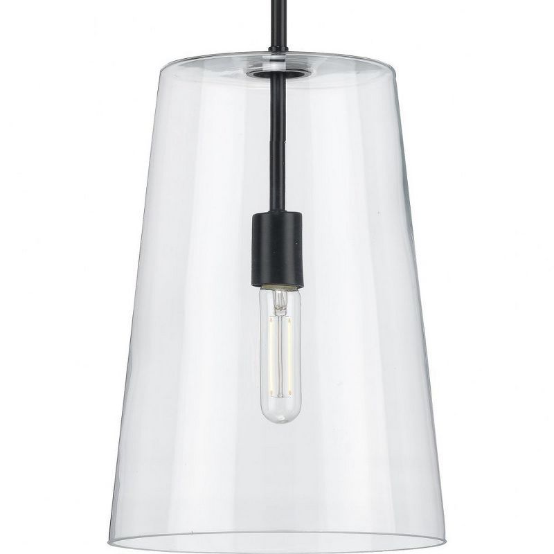 Clarion 10.5'' Matte Black and Brushed Nickel Modern Pendant Light