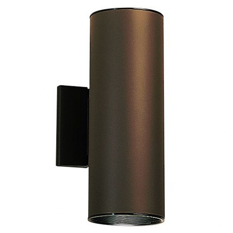 Architectural Bronze 12" Cylinder Wall Sconce with Black Finish