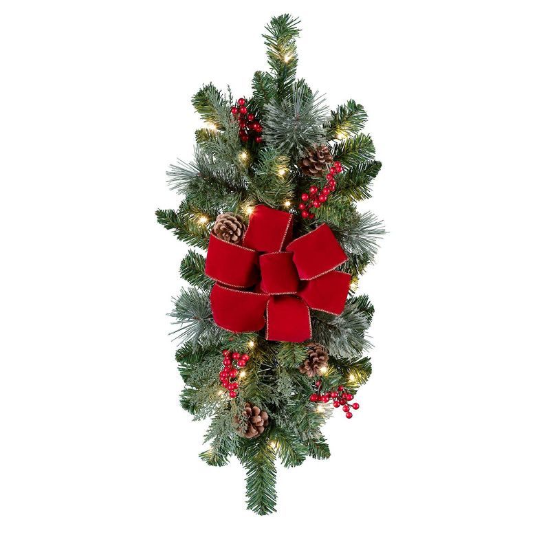 White LED Pre-Lit Christmas Fir Tabletop Centerpiece